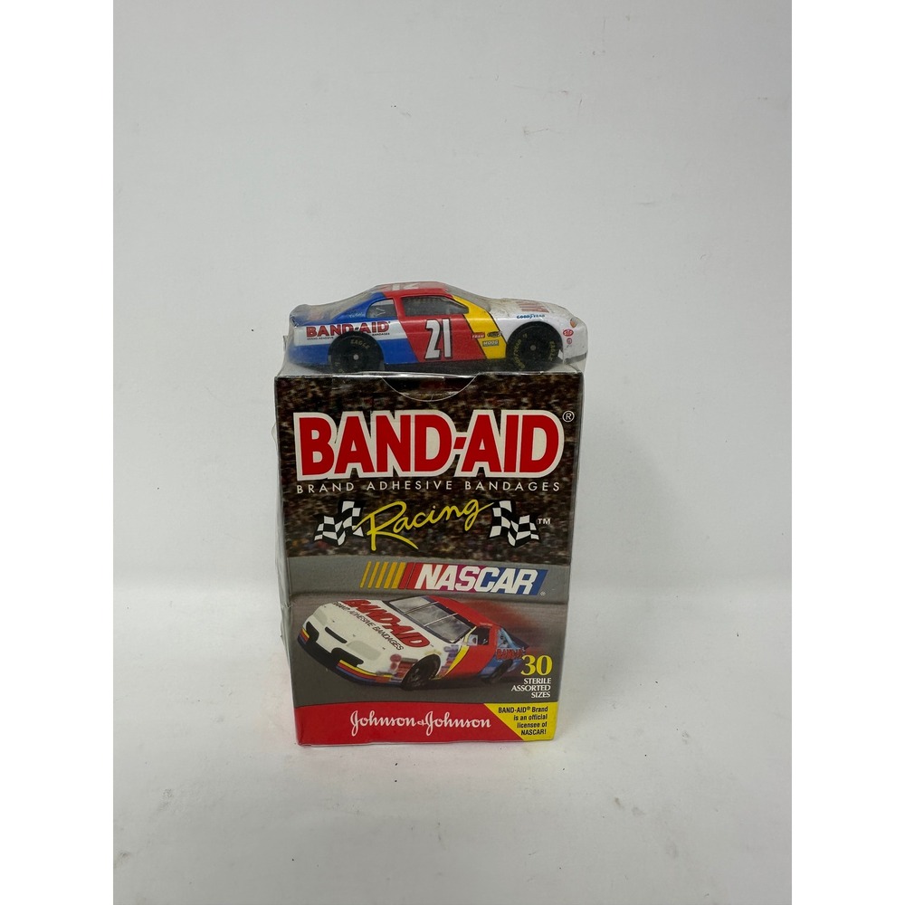 Vintage 1998 Band-Aid Racing NASCAR 1/64 Die-Cast Car & 30ct Bandages Sealed Box